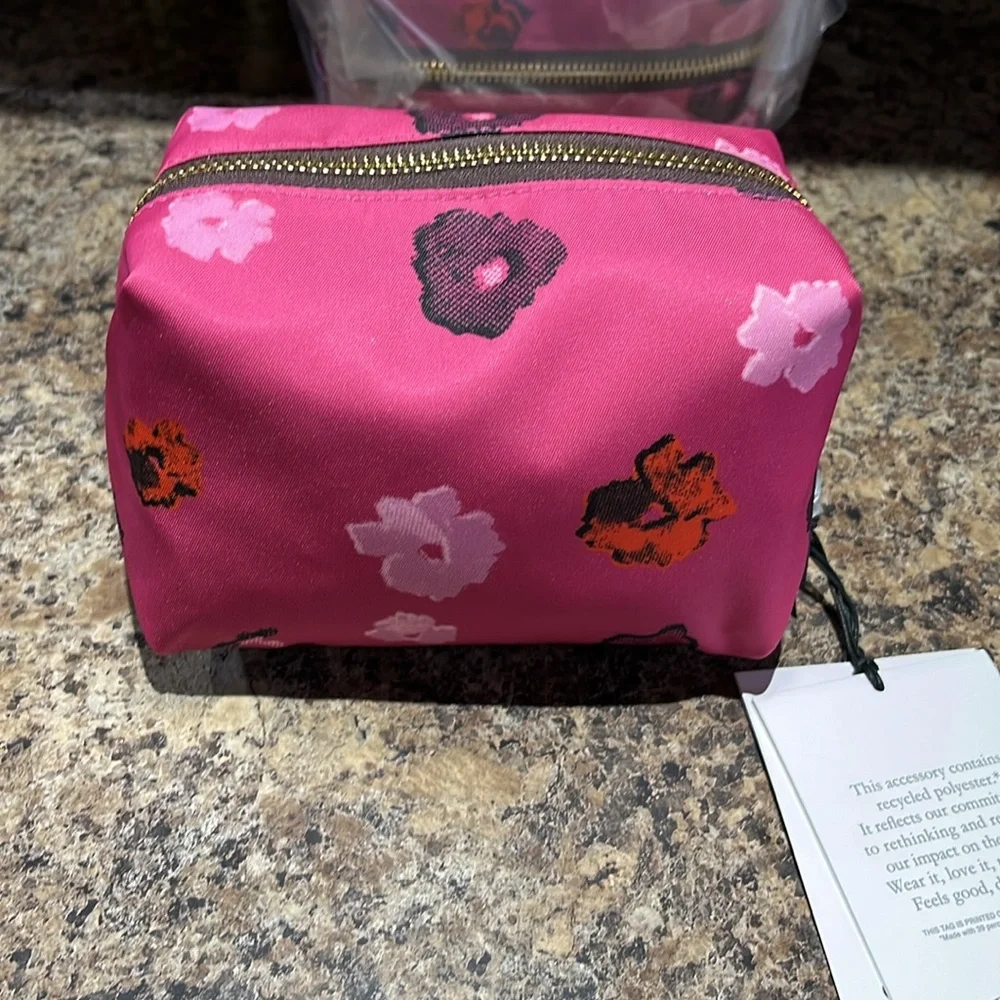 Coach Small Boxy Cosmetic Case With Halftone Floral Print - Picture 5 of 8